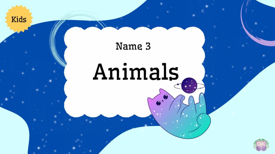 🦁 Name 3: Animals Edition – zabawa językowa dla dzieci! (poziom KIDS A1, 21 stron)angielski dla dzieci, gra językowa, zwierzęta po angielsku, nauka słownictwa, A1, name 3, zabawa na lekcji, speaking, aktywność klasowa, angielski przez zabawę, Name 3 game