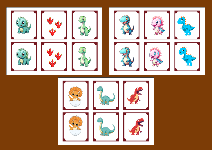 DZIEŃ DINOZAURA – memory – 36 szt. – biblioteka – świetlica – przedszkole