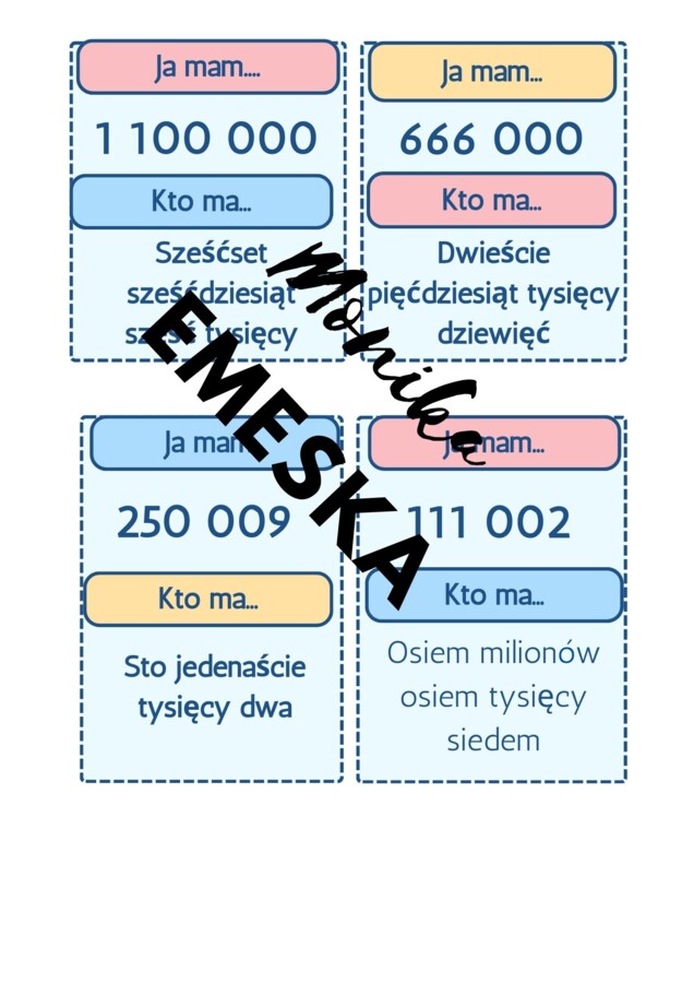 JA MA, KTO MA.. ODCZYTYWANIE LICZB