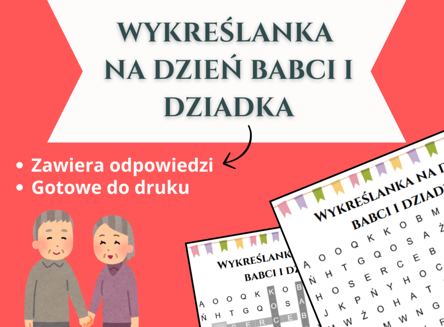 Wykreślanka z okazji Dnia Babci i Dziadka 💐👵👴