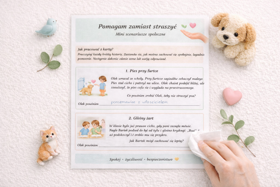 Pomagam zamiast straszyć – mini scenariusze społeczne