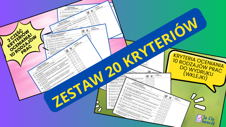 Kryteria oceniania cz. 1 i 2 - język polski (zestaw 20 kryteriów)