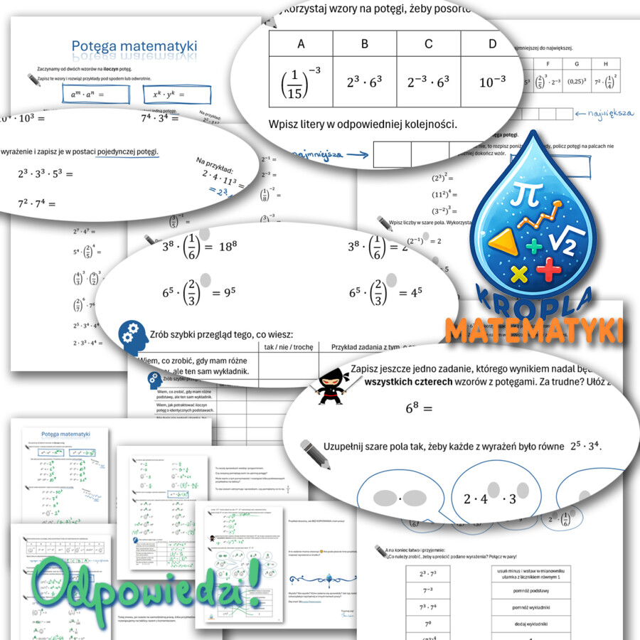 Potęga matematyki - praktyka ze wzorów na potęgi (iloczyn, potęga ujemna, potęga potęgi) #ZadaniaPozaSchematem