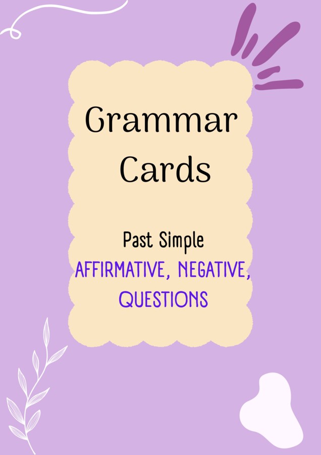 Past Simple/ Karty do mówienia/ Mówienie/ Speaking/ Zestaw/ Pakiet/ Klasy 4-8/ Klasy 4-6/ Klasy 6-8/ SP/ Warm-up/ Rozgrzewka/ Speaking cards/ Gramatyka/ Grammar/ Speaking cards grammar/ Grammar cards/ E8