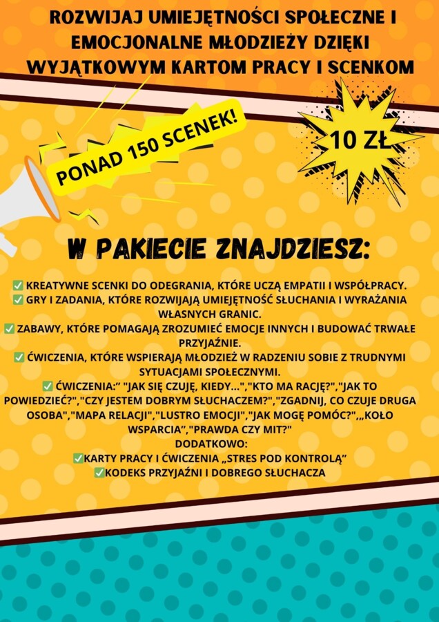 Scenki , karty, zadania dla młodzieży 4-8