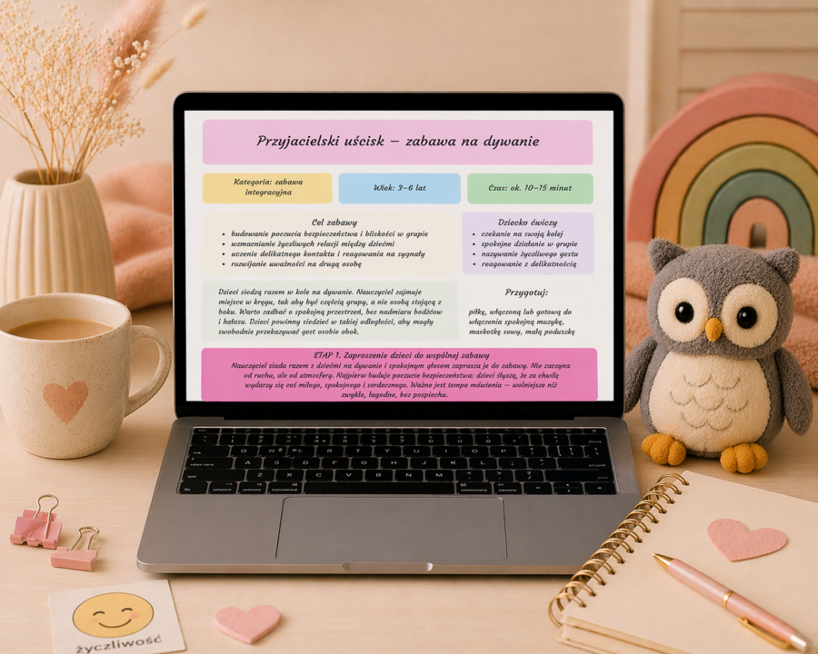 Przyjacielski uścisk – zabawa na dywanie