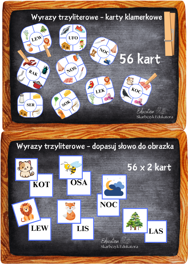 ZESTAW DO NAUKI CZYTANIA - trzyliterowy