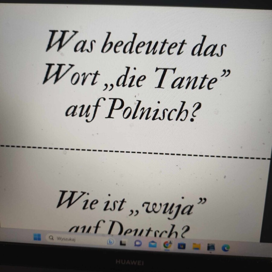 Rozgrzewka językowa, powtórzenie słownictwa, kula językowa