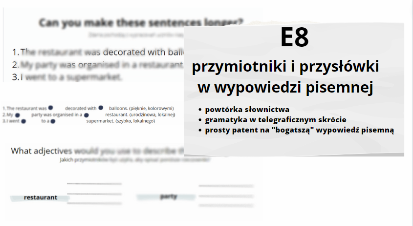 przymiotniki i przysłówki w wypowiedzi pisemnej, jak łatwo zdobyć dodatkowe punkty na E8