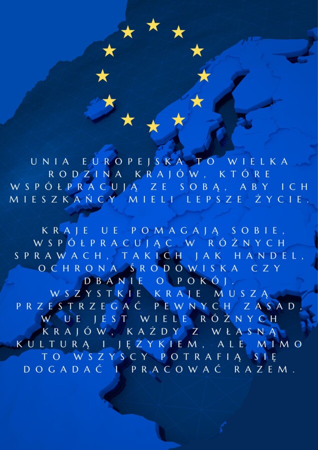 Unia Europejskiej, scenariusz, prezentacja, karty pracy, pomoce do zajęć, gazetka szkolna