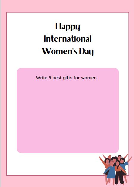ANGIELSKIE KARTY PRACY NA DZIEŃ KOBIET SZKOŁA PODSTAWOWA 5 English Language Learning Worksheets on the Theme of Women's Day