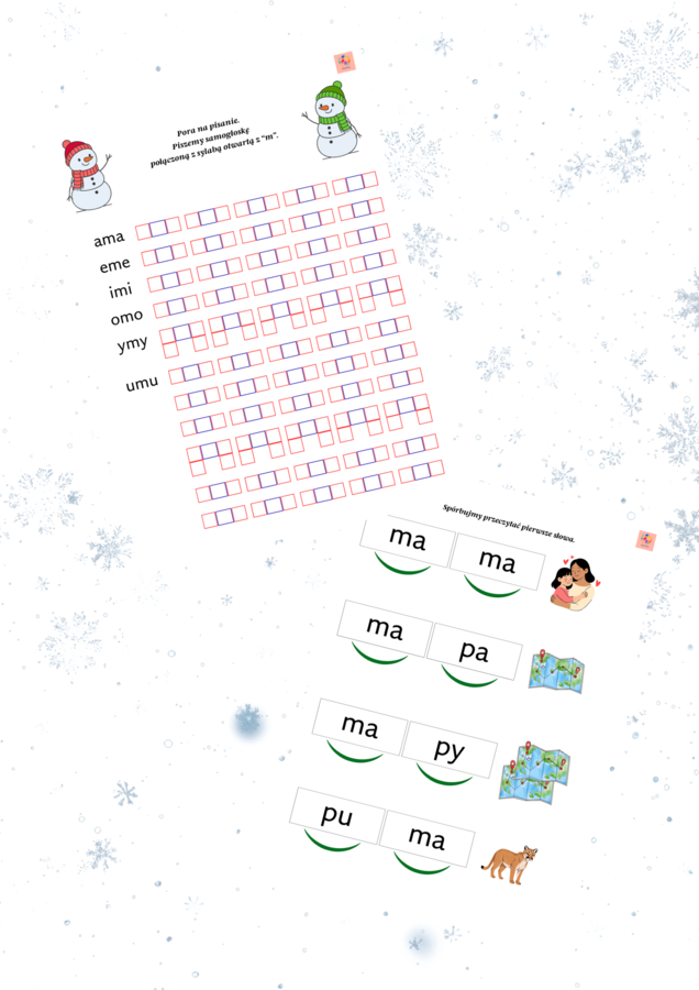 Ćwiczenia sylabowe cz. 1 Seria Zima