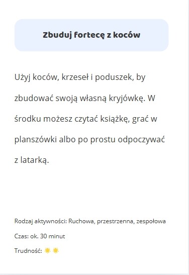 Karty pomysłów „Co robić, gdy pada?”