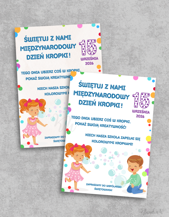 DZIEŃ KROPKI 15 WRZEŚNIA - PLAKAT A4 (SZKOŁA)