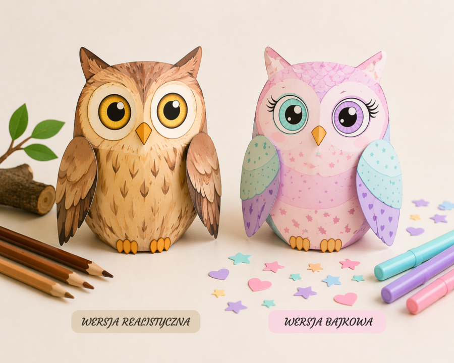 Zbuduj papierową sowę 3D