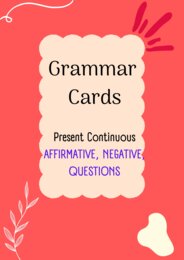Present Continuous/ Karty do mówienia/ Mówienie/ Speaking/ Zestaw/ Pakiet/ Konwersacje/ Klasy 4-8/ Klasy 4-6/ Klasy 6-8/ SP/ Warm-up/ Rozgrzewka/ Speaking cards/ Gramatyka/ Grammar/ Speaking cards grammar/ Grammar cards/ E8