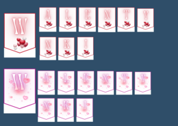 WALENTYNKI – girlanda – napis – 2 wersje – gazetka