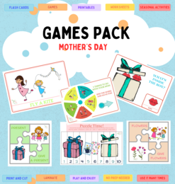 Mother's Day game pack/ Dzień Matki Karty obrazkowe, kupony, koło zadań, zgadywanki, puzzle, układanki Dobre dla SPE/ ZR/ RI