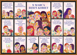 Gazetka szkolna na DZIEŃ KOBIET – 20 plakatów A4