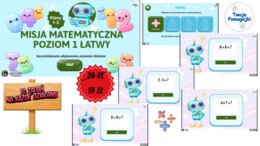 Misja matematyczna 4 działania gra genially- Poziom Łatwy (Klasy 1–3)