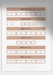 Odejmowanie w zakresie do 20. Karta pracy. Sprawdzian