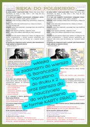 Wklejka z zadaniami i słownictwem dla uczniów. Stanisław Barańczak „Jeżeli porcelana…”