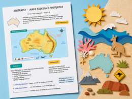 Karta pracy „Australia – mapa fizyczna i polityczna”
