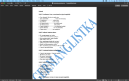 Ćwiczenia powtórzeniowe dla ósmoklasisty (rzeczownik, przymiotnik i przysłówek, przedimek, przyimek, liczebnik, zaimek, czasownik)