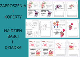 Zaproszenia i koperty na dzień Babci i Dziadka