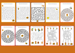 DZIEŃ PSZCZÓŁ – labirynty – 10 wersji - Dzień Pszczoły