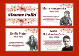 DZIEŃ KOBIET – – gazetka – SŁAWNE POLKI – biblioteka – świetlica – 24 strony – wersja 2