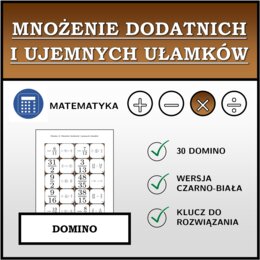 Domino - Mnożenie dodatnich i ujemnych ułamków | matematyka