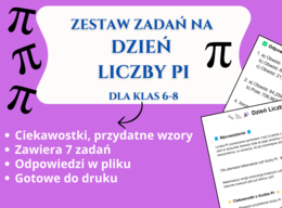 Matematyczne wyzwania na Dzień Liczby Pi 🔢🎉 – Karta pracy dla klas 6-8