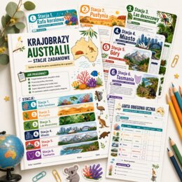 Krajobrazy Australii - stacje zadaniowe