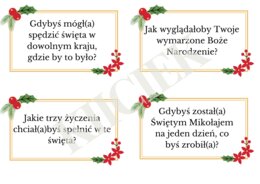 🎄❄️🎁 ŚWIĄTECZNE PYTANIA (50 KART) - GODZINA WYCHOWAWCZA, WIGILIA KLASOWA, SPOTKANIE ŚWIĄTECZNE 🎄❄️🎁