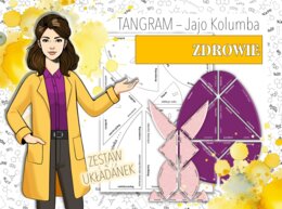 Biologia. Klasa 7, 8. Ciało człowieka. Zdrowie. Jajo Kolumba. Układanka. Tangram. Puzzle. ZESTAW. Karta pracy. Zadanie. Zagadka. Wielkanocna/wiosenna karta pracy.