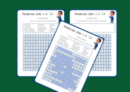 BOHATEROWIE LEKTUR z klas 7-8 - wykreślanka - powtórka - walentynki