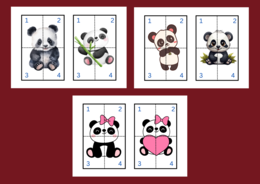 DZIEŃ PANDY – puzzle – układanka- układanki – biblioteka – świetlica – przedszkole – 12 wersji
