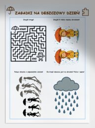 Kolorowanka: „Co można robić, kiedy pada deszcz?”
