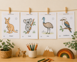 Kolorowanka: Zwierzęta z Australii