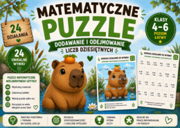 Matematyczne puzzle – dodawanie i odejmowanie liczb dziesiętnych | poziom łatwy | klasy 4–6 I SPE