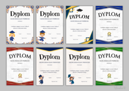 Dyplomy Ukończenia Klasy Pierwszej - zestaw