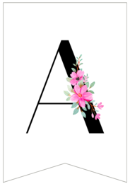 Elegancka girlanda z motywem kwiatowym – pełny polski alfabet