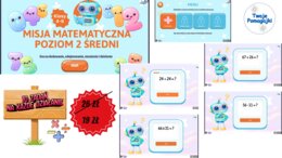 Misja matematyczna 4 działania gra genially- Poziom Średni (Klasy 4–6)