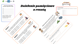 Dzielenie pamięciowe z resztą – zestaw kart pracy i zadań kontekstowych