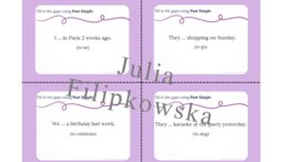 Past Simple/ Karty do mówienia/ Mówienie/ Speaking/ Konwersacje/ Klasy 4-8/ Klasy 4-6/ Klasy 6-8/ SP/ Warm-up/ Rozgrzewka/ Speaking cards/ Gramatyka/ Grammar/ Speaking cards grammar/ Grammar cards/ E8