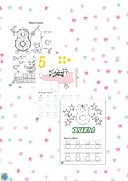 ĆWICZENIA GRAFOMOTORYCZNE CYFRY - RYSOWANIE PO ŚLADZIE.