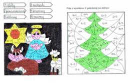 Świąteczna kolorowanka- dodawanie i odejmowanie w zakresie 10