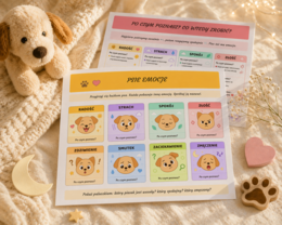 Psie emocje – plansza emocji dla przedszkolaka