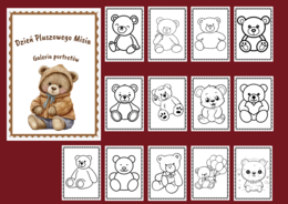 DZIEŃ PLUSZOWEGO MISIA – Galeria portretów - kolorowanka - kolorowanki – biblioteka – świetlica – przedszkole – 24 wersje